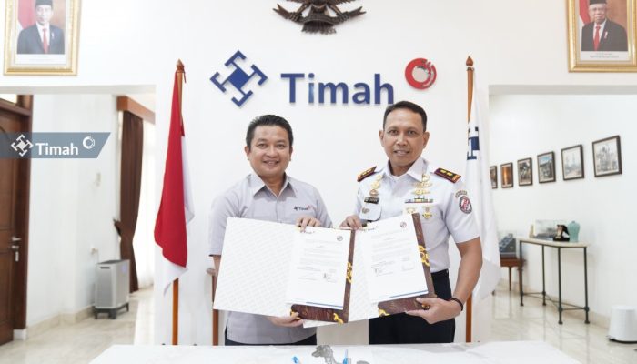 Tingkatkan Pengamanan di WIUP Laut, Dirut PT Timah Tandatangi Kerja Sama dengan Kepala Stasiun Bumi Bakamla Babel