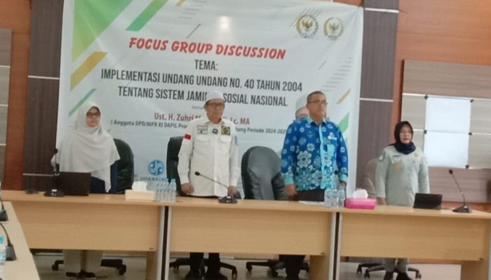 Kunjungi Dinas Sosial Babel, Senator Babel Ustadz Zuhri Bahas Implementasi UU No. 40 Tahun 2004 tentang Sistem Jaminan Sosial Nasional