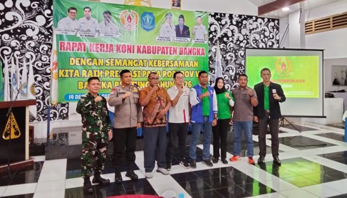 Gelar Raker, KONI Bangka Targetkan Juara Umum Porprov VII