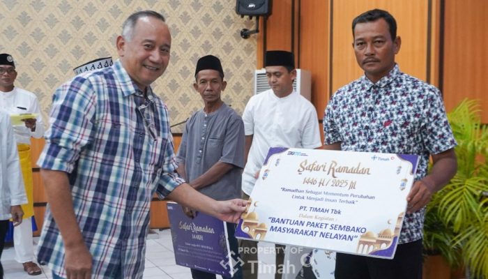Momen Ramadan 1446 Hijriah, PT Timah Salurkan Ratusan Paket Sembako Bagi Nelayan di Pulau Kundur