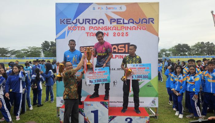 Kejurda Kota Pangkalpinang 2025 Resmi Ditutup, SMAN1 dan SMPN1 Juara Umum