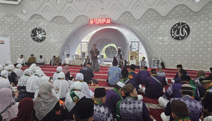 Pelepasan Jemaah Haji di Masjid Kubah Timah, Pemkot Pangkalpinang Selalu Beri Dukungan Tiap Tahun
