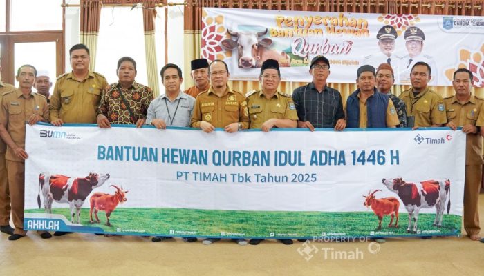 Konsisten Berbagi Hewan Kurban untuk Masyarakat, Bupati Bangka Tengah Apresiasi PT Timah