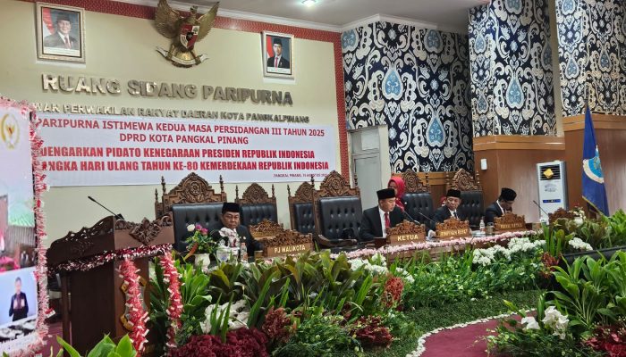 DPRD Pangkalpinang Gelar Rapat Paripurna Istimewa, Pj Wali Kota: Pesan Presiden Sejalan Program Prioritas Pangkalpinang