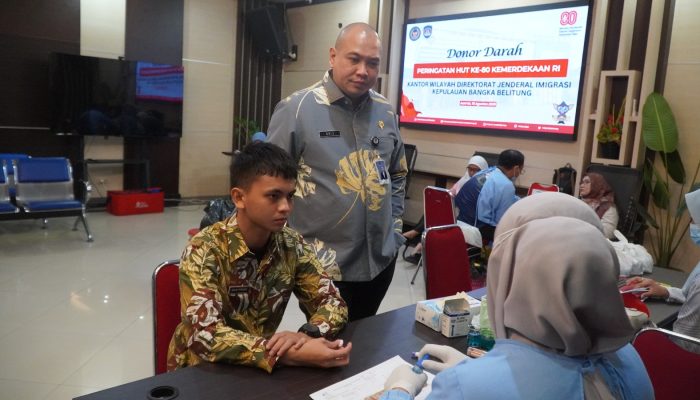 Semarakkan HUT ke-80 Kemerdekaan RI, Kanwil Ditjenim Babel Gelar Donor Darah