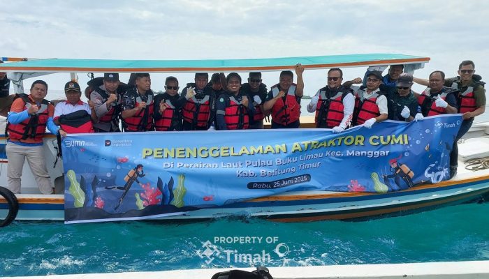 Tak Hanya Artificial Reef, PT TIMAH Juga Tenggelamkan Atraktor Cumi pada Tahun 2025 di Belitung Timur