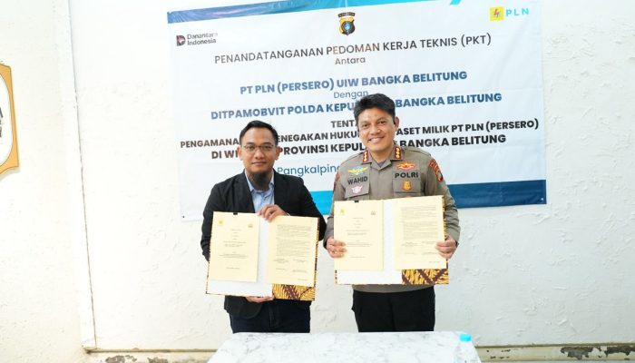 Perkuat Pengamanan Objek Vital Nasional, PLN dan Polda Babel Teken PKT Pengamanan Aset Kelistrikan