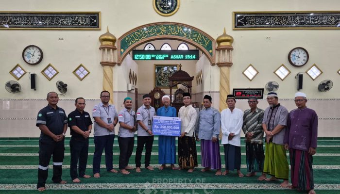 PT TIMAH Bantu Sarana dan Prasarana Masjid Agung Darussalam di Belitung Timur, Dukung Kenyamanan Masyarakat Beribadah