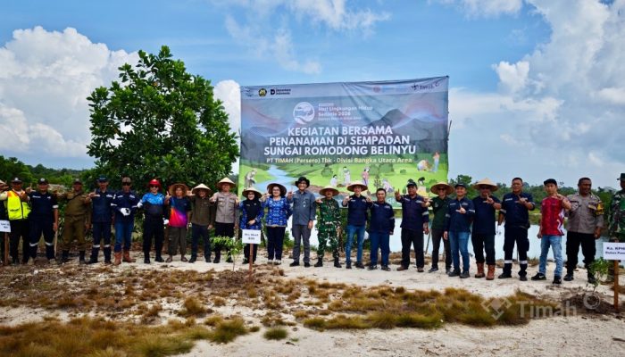 Aksi Nyata Hari Lingkungan Hidup, PT TIMAH Tanam Ratusan Pohon di Sempadan Sungai Romodong
