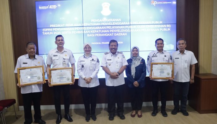 Komitmen Tingkatkan Kualitas Pelayanan Publik, Pemkot Pangkalpinang Raih Nilai 85,02 Kategori Baik dari Ombudsman RI