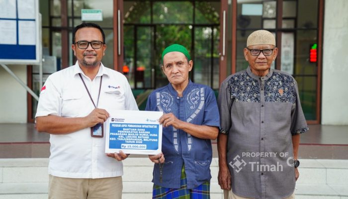 PT TIMAH Bantu Pengembangan Masjid Nurul Huda di Belitung, Perkuat Aktivitas Keagamaan Masyarakat