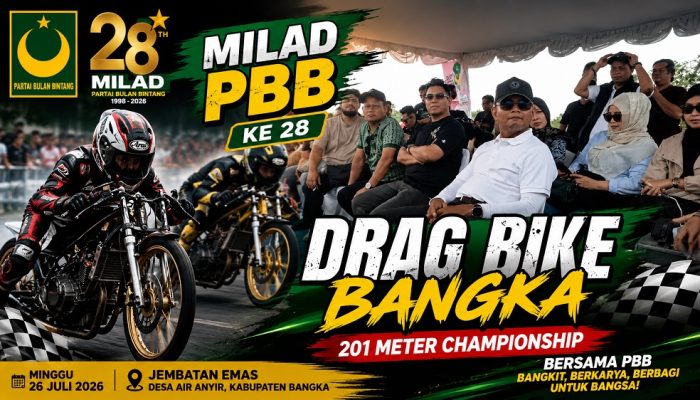 PBB Jadikan Kejuaraan Drag Bike di Bangka Bagian Perayaan Milad ke-28, Bidik Kebangkitan Menuju Pemilu