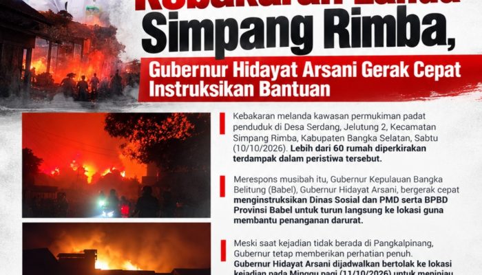 Kebakaran Landa Simpang Rimba, Gubernur Hidayat Arsani Gerak Cepat Instruksikan Bantuan