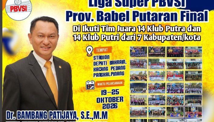 Putaran Final Liga Super PBVSI Babel Bergulir, 28 Klub Siap Adu Kekuatan di GOR Depati Bahrin